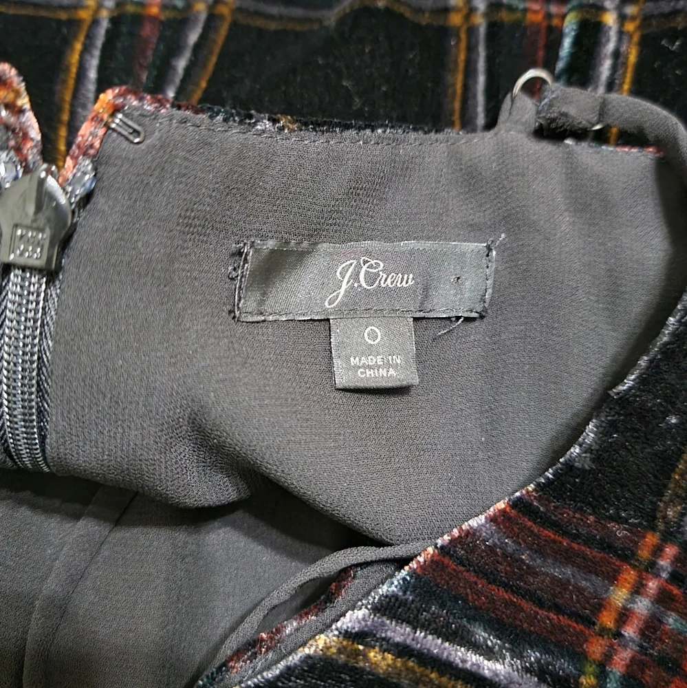 J. Crew Stewart Tartan Plaid Velvet Dress - Picture 13 of 15
